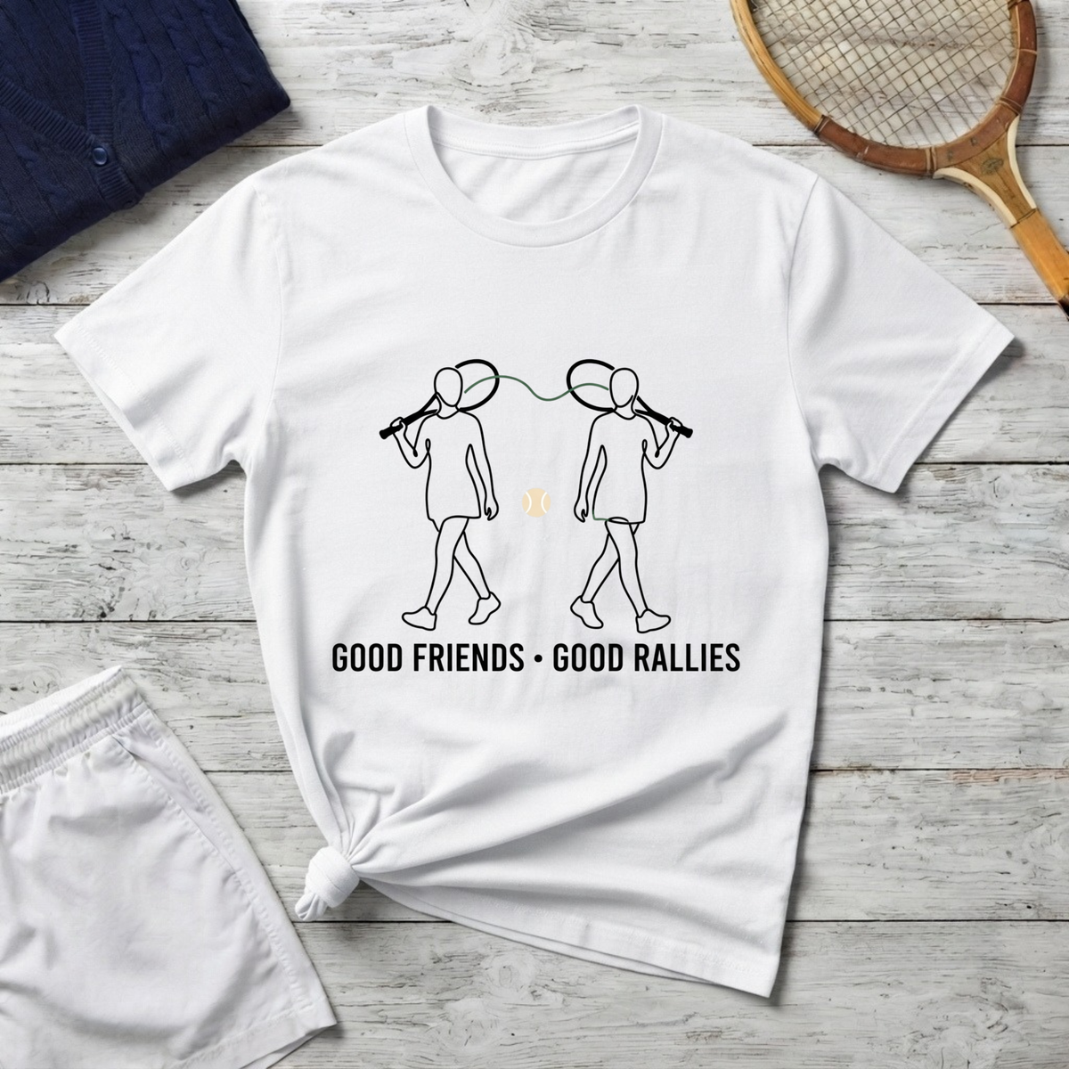 T‑Shirt — 'Good Friends • Good Rallies' Tennis Friends Graphic Tee