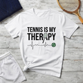 Tennis Is My Therapy T-Shirt — Funny Athletic Tennis Player Tee
