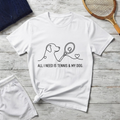 T-Shirt — "All I Need Is Tennis & My Dog" Minimal Line Art Tee