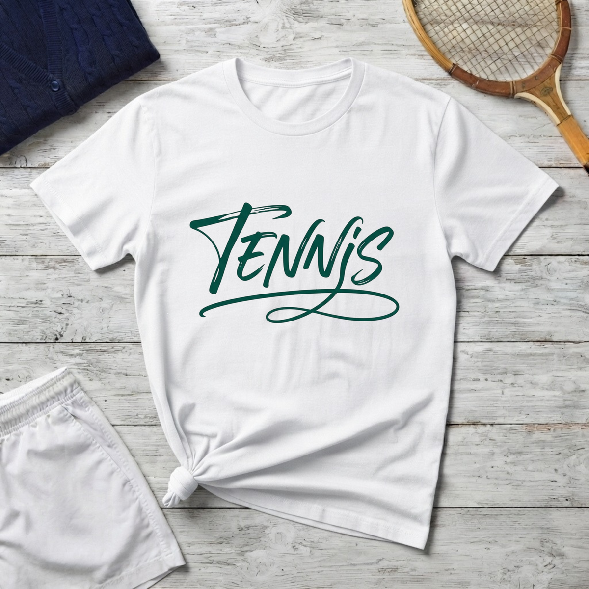 Tennis Script T-Shirt — Athletic Casual Tee for Tennis Players & Fans