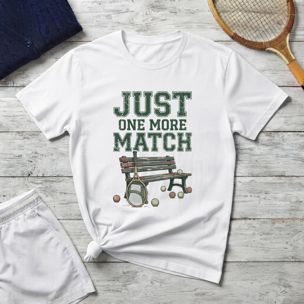 T-Shirt — “Just One More Match” Lawn Bowling / Bocce Casual Tee