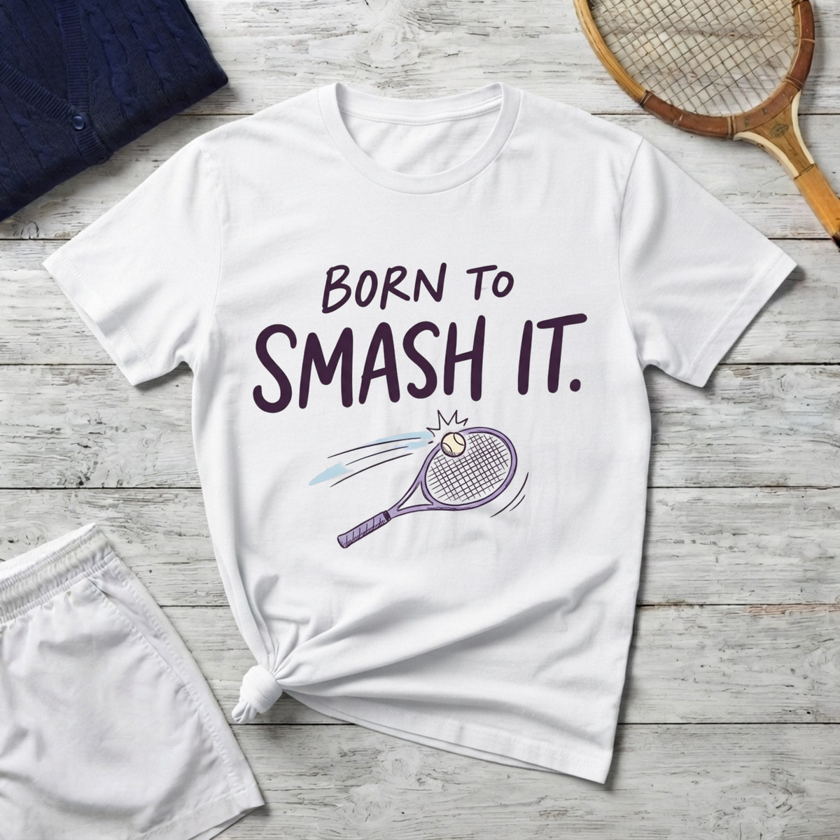 Born to Smash It Tennis T-Shirt