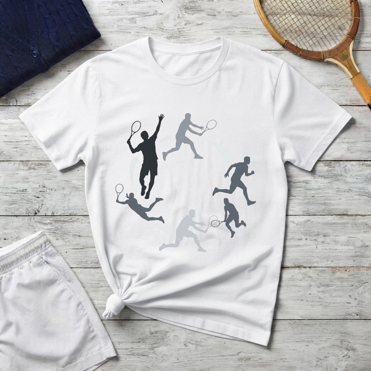 tennis player Silhouettes T-Shirt – Modern Movement Art Tee