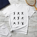 Tennis Silhouette Tee — Minimalist Racket Player Graphic T-Shirt