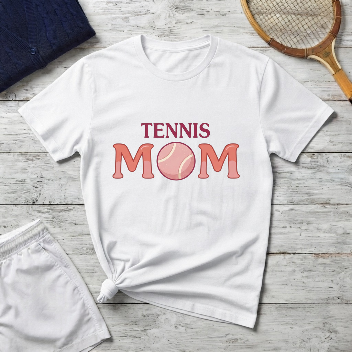 Tennis Mom T-Shirt — Pink Tennis Ball Graphic Tee