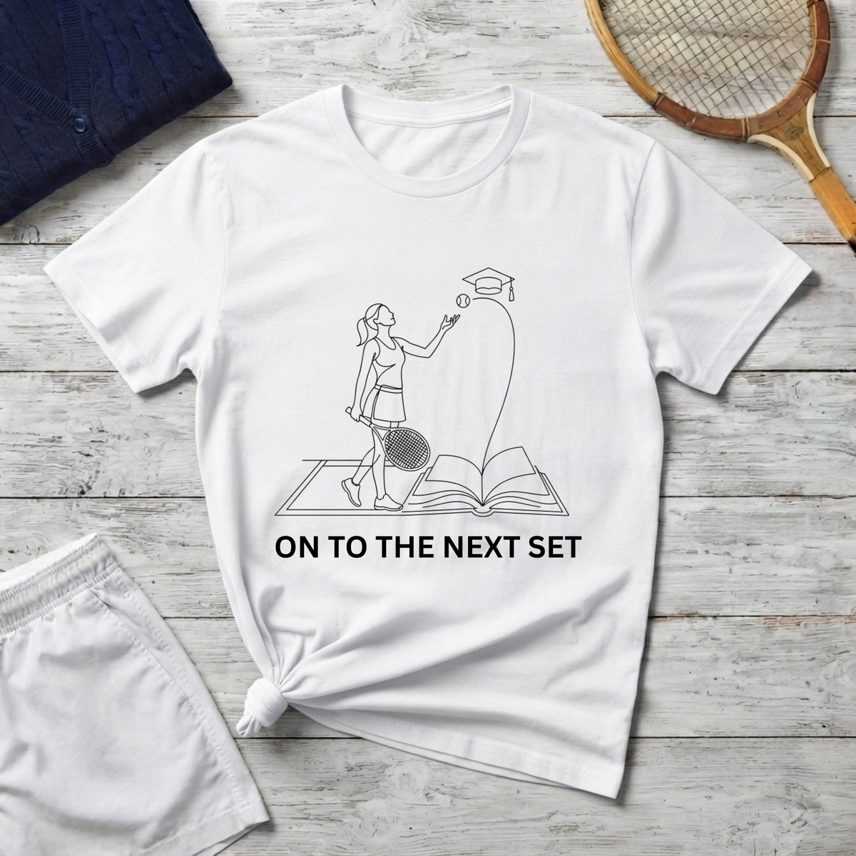 T‑Shirt — "On to the Next Set" Minimalist Climbing Illustration Tee