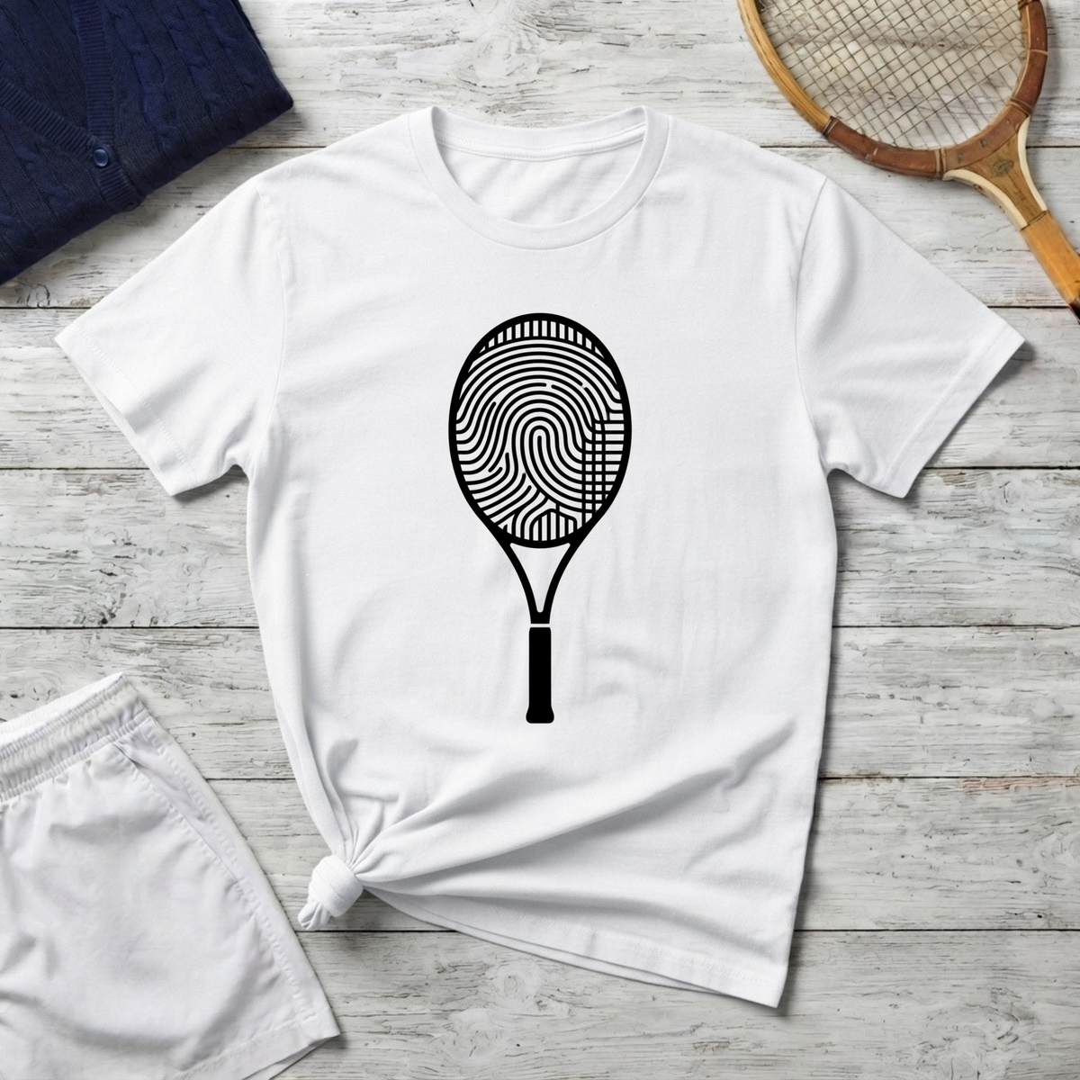 Fingerprint Tennis Racket T-Shirt