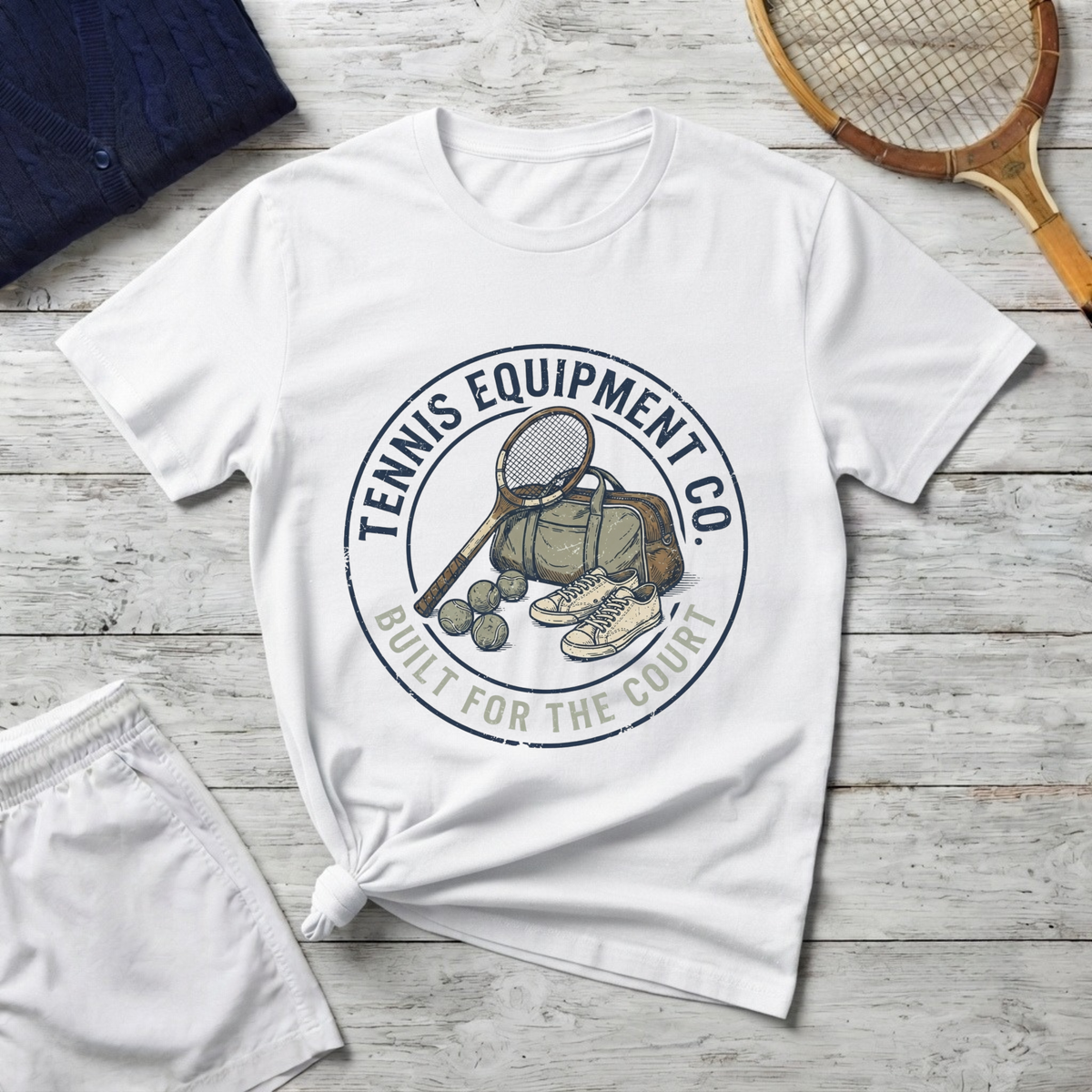 T-Shirt — Tennis Equipment Co. "Built for the Court" Vintage Tennis Graphic