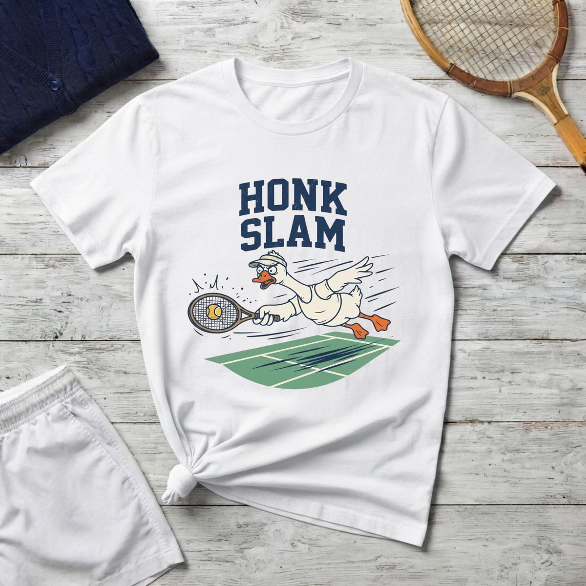T-Shirt — "Honk Slam" Goose Football Graphic Tee