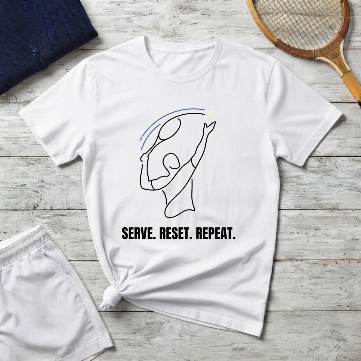 Serve. Reset. Repeat. T-Shirt — Minimalist Player Graphic Tee