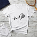 Tennis Heartbeat T-Shirt — Racket & Ball Graphic Tee for Players